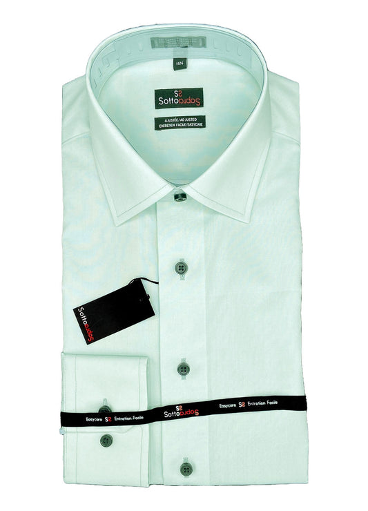 SottoSpora Men's Easy Care Adjusted Fit Dress Shirt - Mint