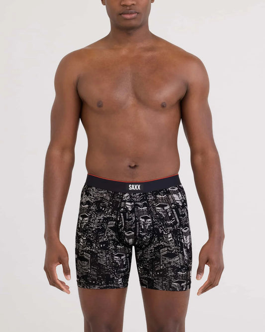 Saxx Multi-Sport Mesh Boxer Brief Fly - Night City & Black
