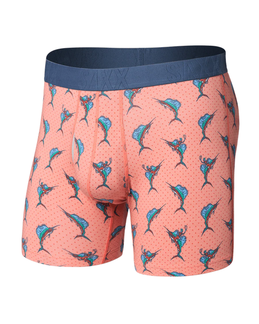Saxx Droptemp Cooling Cotton Boxer Brief Fly - Big Catch - Desert Flower