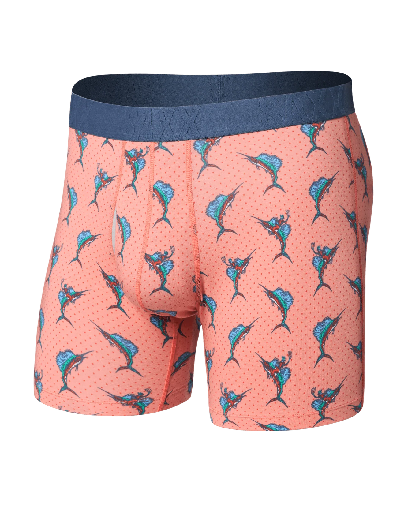 Saxx Cooling Droptemp Cooling Cotton Boxer Brief Fly - Big Catch & Desert Flower