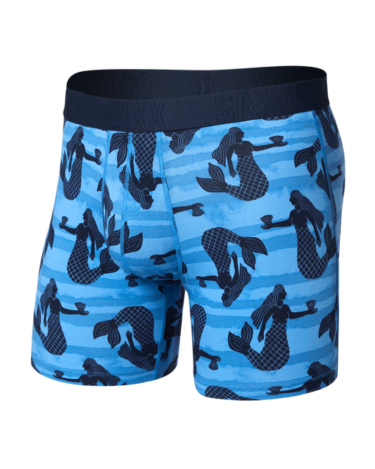 Saxx Droptemp Cooling Cotton Boxer Brief Fly - La Sirena - Blue