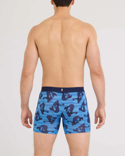 Saxx Droptemp Cooling Cotton Boxer Brief Fly - La Sirena - Blue