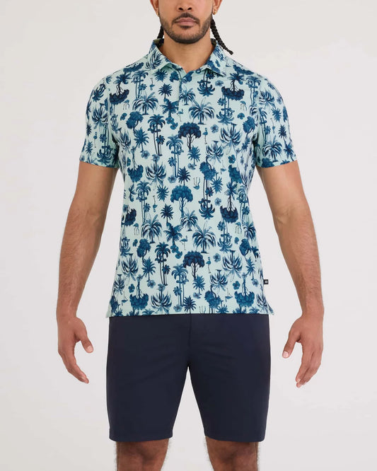Saxx Droptemp All Day Cooling Polo - Palm Toile & Mint