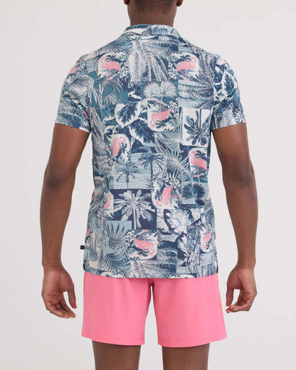 Saxx Droptemp Dry Resort Polo Botanique - Washed Indigo