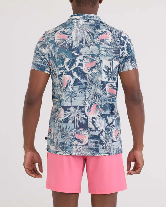 Saxx Droptemp Dry Resort Polo Botanique - Washed Indigo