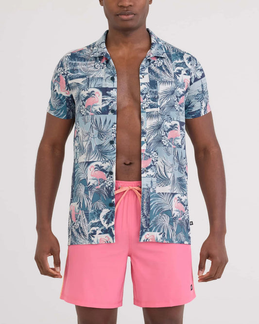 Saxx Droptemp Dry Resort Polo Botanique - Washed Indigo