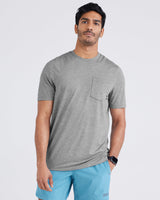 Saxx DropTemp All Day Cooling Short Sleeve Pocket Tee - Tradewinds Heather