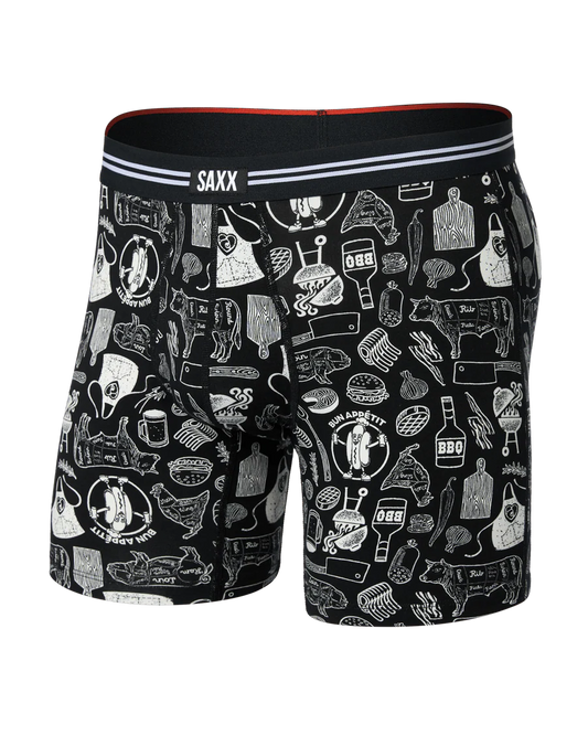 Saxx Vibe Xrta Soft Comfort Boxer Brief Fly - Bun Appetit - Black