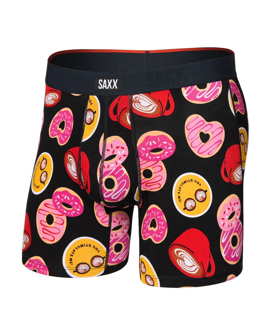 Saxx Vibe Xtra Soft Comfort Boxer Brief Fly-Love Story - Black