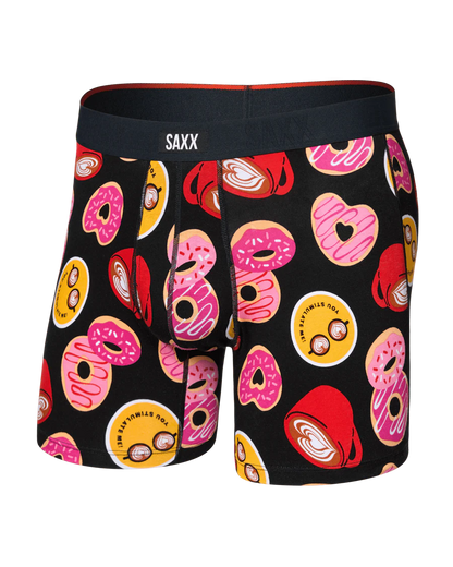 Saxx Vibe Xtra Soft Comfort Boxer Brief Fly-Love Story - Black