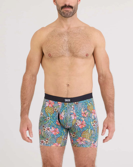 Saxx Vibe Xtra Soft Comfort Boxer Brief Fly 2PK - Pineapple Field & Black