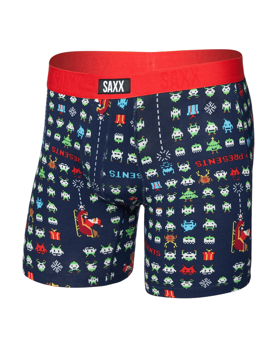 Saxx Boxers Blue Vibe Xtra BB Fly - Sleigh Invaders  Maritime