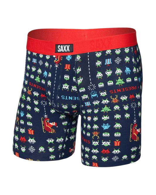 Saxx Boxers Blue Vibe Xtra BB Fly - Sleigh Invaders  Maritime