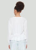 Dex Lace Insert Tied Blouse - Off-White