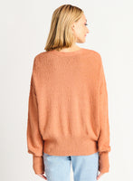 Dex Boucle Button Front Cardigan - Rusty Sand