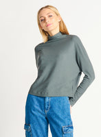 Dex Ribbed Mockneck Knit Top - Slate