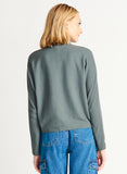 Dex Ribbed Mockneck Knit Top - Slate