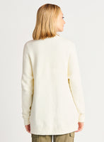 Dex Ottoman Ribbed Cardigan - Ecru