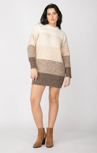 Dex Colorblock Sweater Dress - Neutral Colorblock