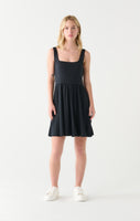 Dex Square Neck Mini Dress - Black