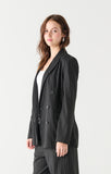 Dex Double Breasted Blazer - Black/White Pin Stripe