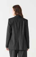 Dex Double Breasted Blazer - Black/White Pin Stripe