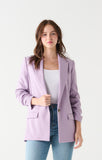 Dex Ruched Sleeved Flowy Blazer - Lavender