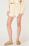 Dex Pull On Patterened Lounge Shorts - Cream Beige