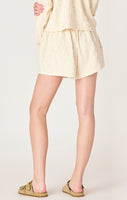 Dex Pull On Patterened Lounge Shorts - Cream Beige