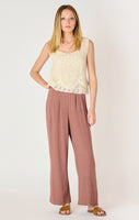 Dex Wide Leg Pull On Pant - Rose Taupe