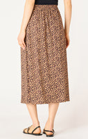 Dex Button Front Midi Skirt - Mini Leopard