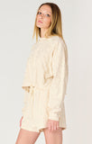 Dex Patterened Lounge Top - Cream Beige