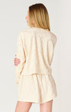 Dex Patterened Lounge Top - Cream Beige