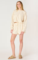 Dex Patterened Lounge Top - Cream Beige