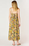 Dex Dress Floral Tie Back Midi Dress - Olive