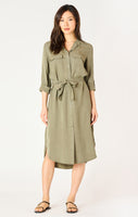 Dex Belted Utility Dress - Olive