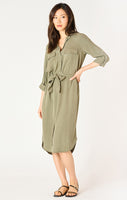 Dex Belted Utility Dress - Olive