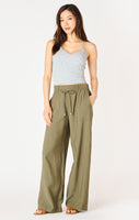 Dex Wide Leg Belted Flowy Pant - Olive