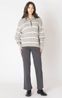 Dex Half Zip Sweater - Light Taupe/White