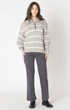 Dex Half Zip Sweater - Light Taupe/White