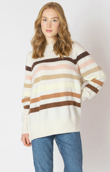Dex Oversized Striped Sweater - Neutral Stripe