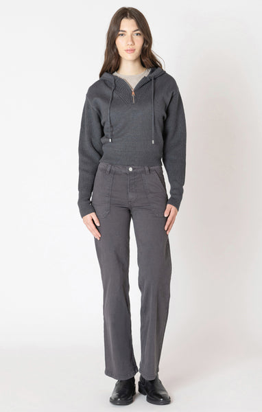 Dex Half Zip Hooded Sweater - Smokey Grey