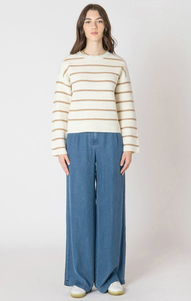 Dex Stripe Sweater - Cream/Sand Stripe
