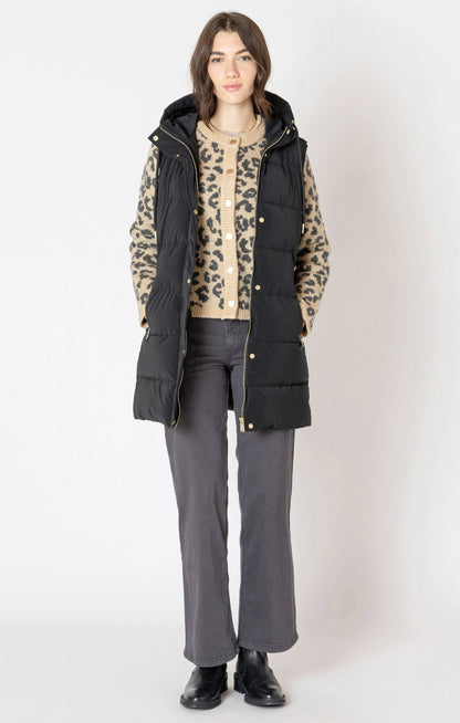 Dex Hooded Puffer Vest - Black