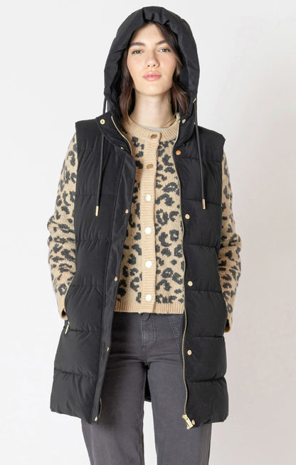 Dex Hooded Puffer Vest - Black