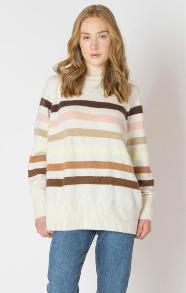 Dex Plus Oversized Striped Sweater - Neutral Stripe