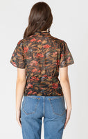 Dex Button Front Blouse - Autumn Bloom