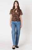 Dex Button Front Blouse - Autumn Bloom