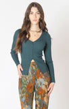 Dex Flyaway Ribbed Sweater - Pine