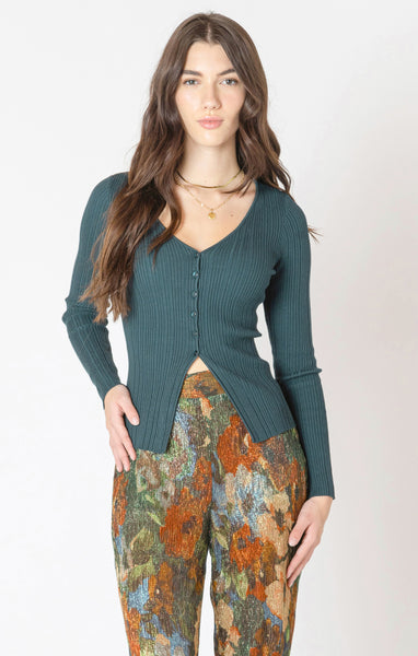 Dex Flyaway Ribbed Sweater - Pine